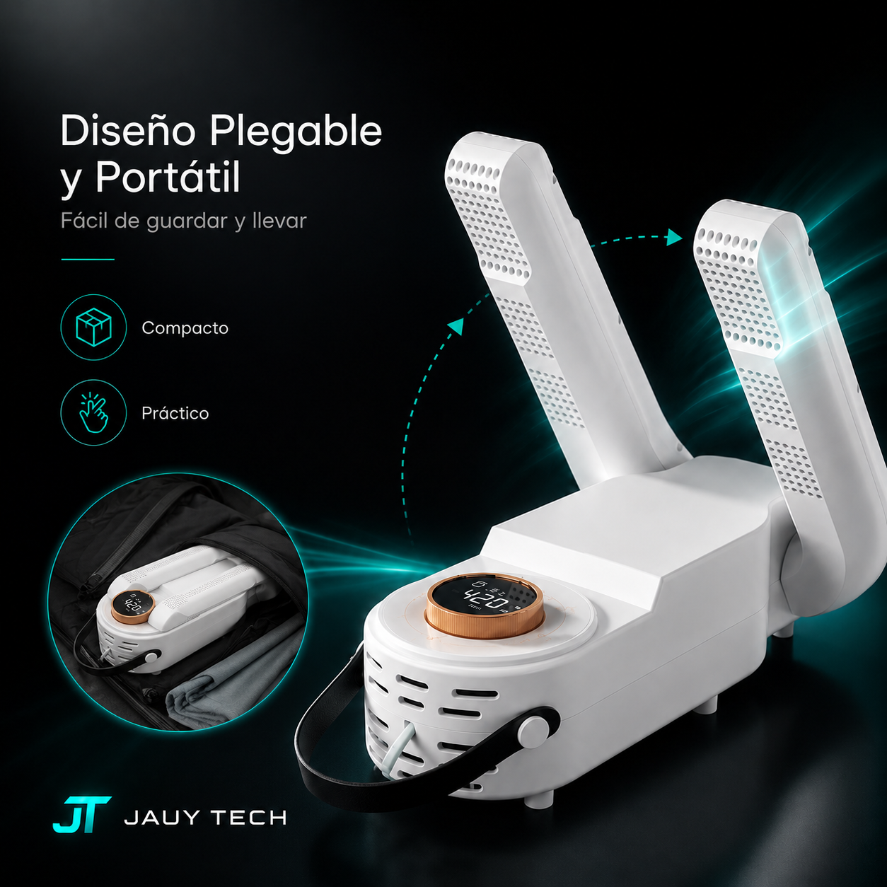 Secador Eléctrico de Zapatos 360° con Luz UV
